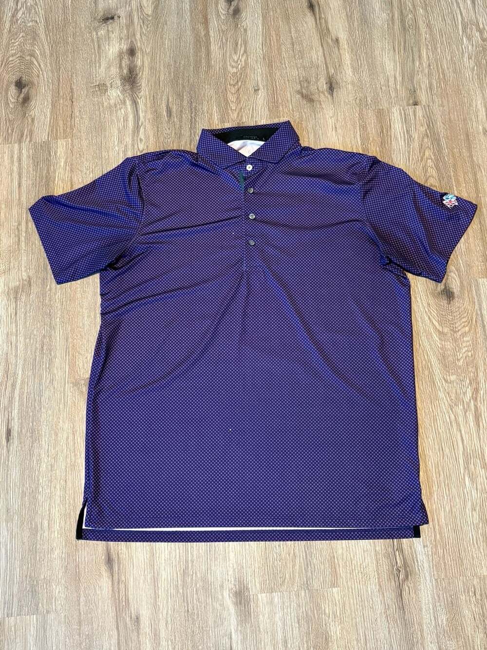 Greyson Purple Mini-Dots Wolfs Performance Shirt Mens Large Golf Polo